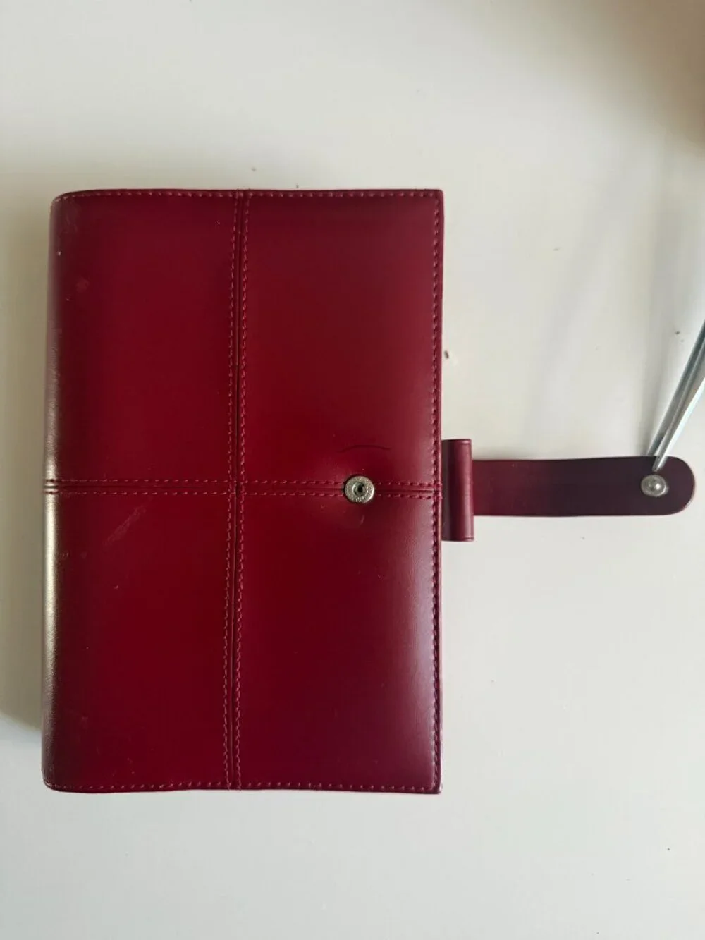 Filofax Personal Organizer Planner Diary Book Burgundy Italian Calf Leather
